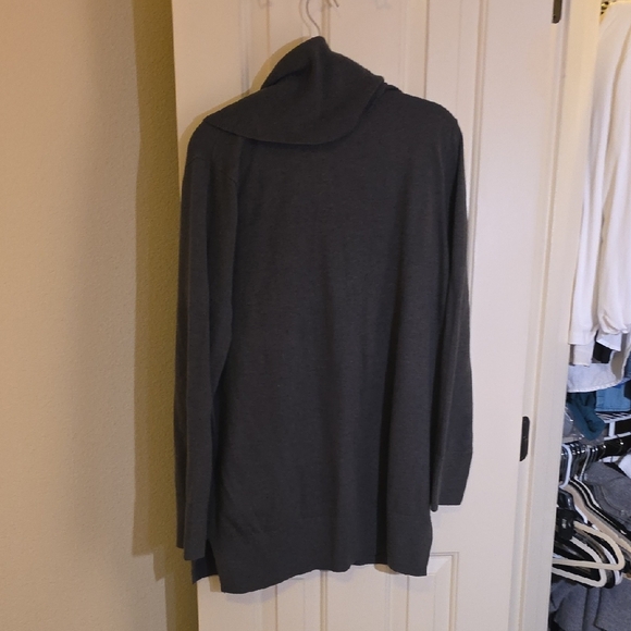 LOFT Charcoal Cowl Neck Sweater - Picture 4 of 4